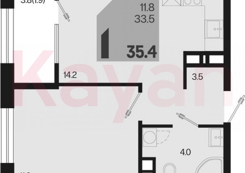 Продажа 1-комн. квартиры, 33.5 кв.м фото 0