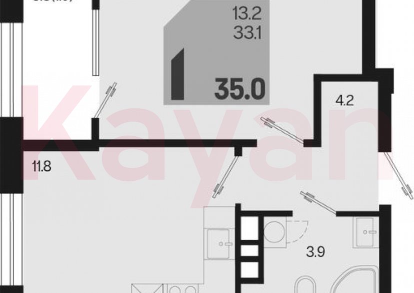 Продажа 1-комн. квартиры, 33.1 кв.м фото 0