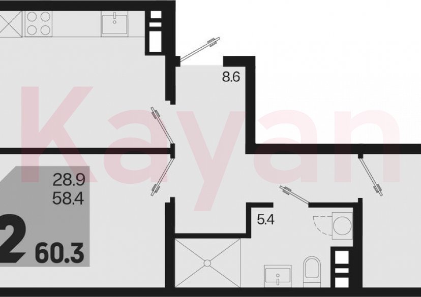 Продажа 3-комн. квартиры, 58.4 кв.м фото 0