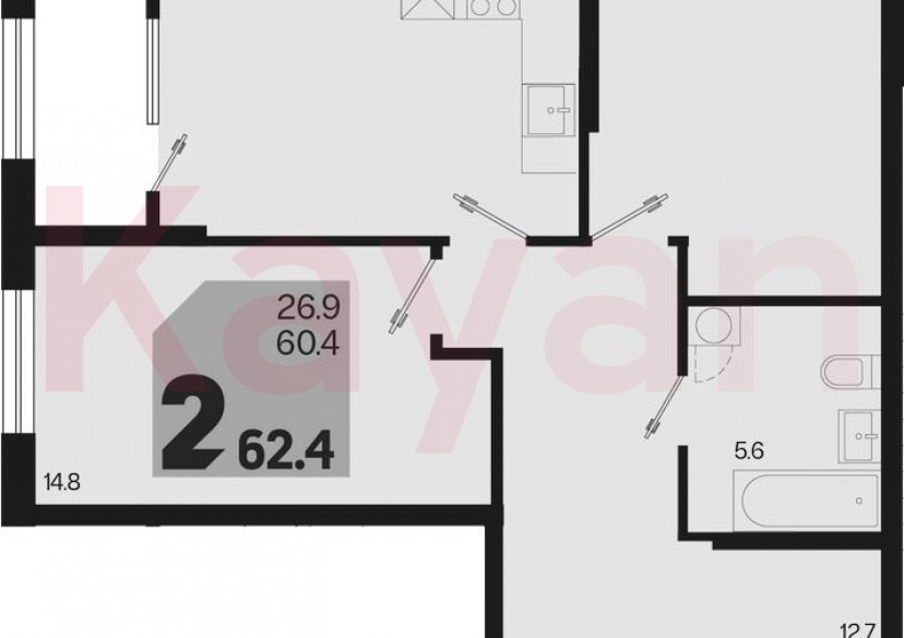 Продажа 3-комн. квартиры, 60.4 кв.м фото 0