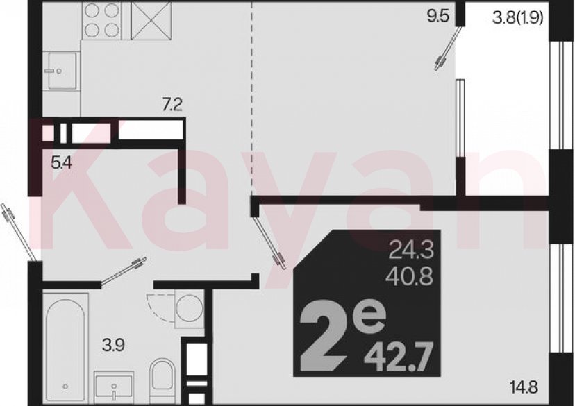 Продажа 2-комн. квартиры, 40.8 кв.м фото 0