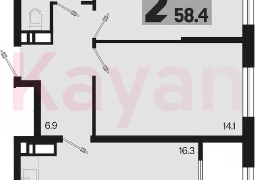 Продажа 3-комн. квартиры, 56.5 кв.м фото 0