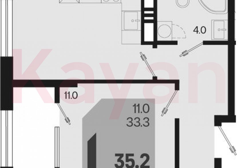 Продажа 1-комн. квартиры, 33.3 кв.м фото 0