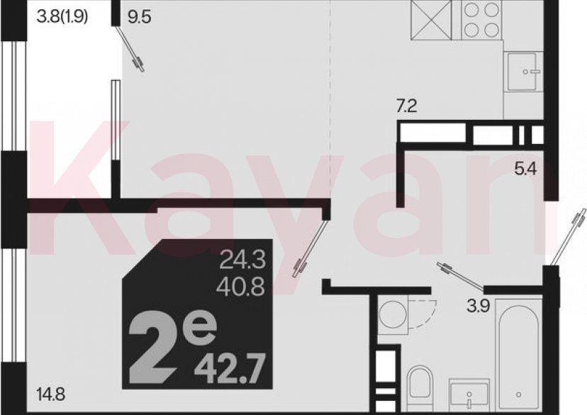 Продажа 2-комн. квартиры, 40.8 кв.м фото 0