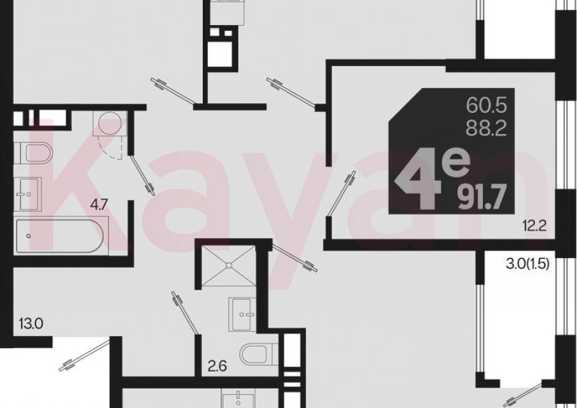 Продажа 4-комн. квартиры, 88.2 кв.м фото 0
