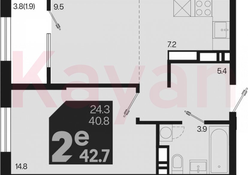 Продажа 2-комн. квартиры, 40.8 кв.м фото 0