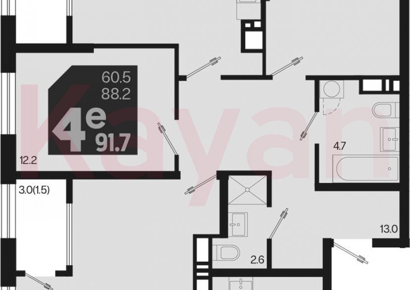 Продажа 4-комн. квартиры, 88.2 кв.м фото 0