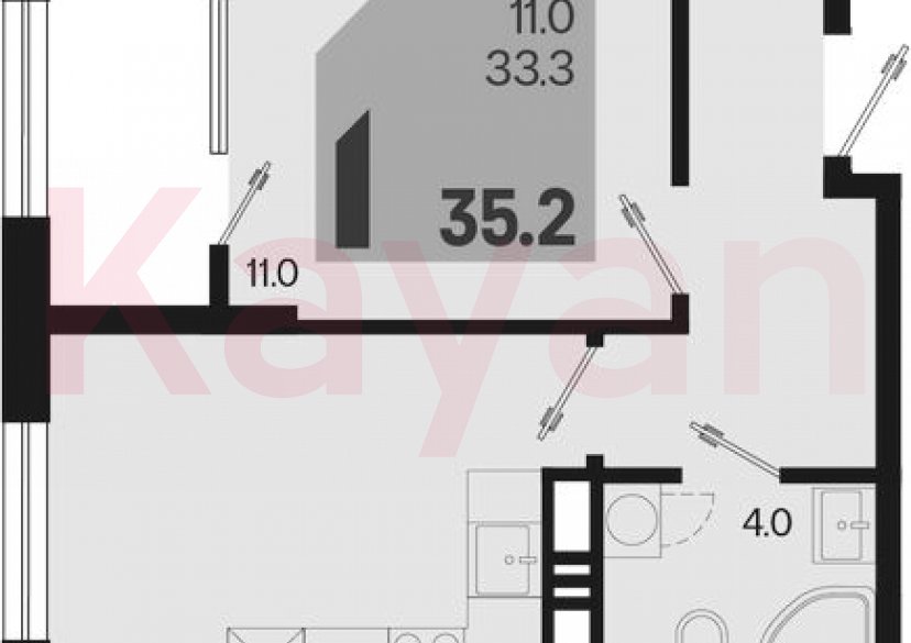 Продажа 1-комн. квартиры, 33.3 кв.м фото 0