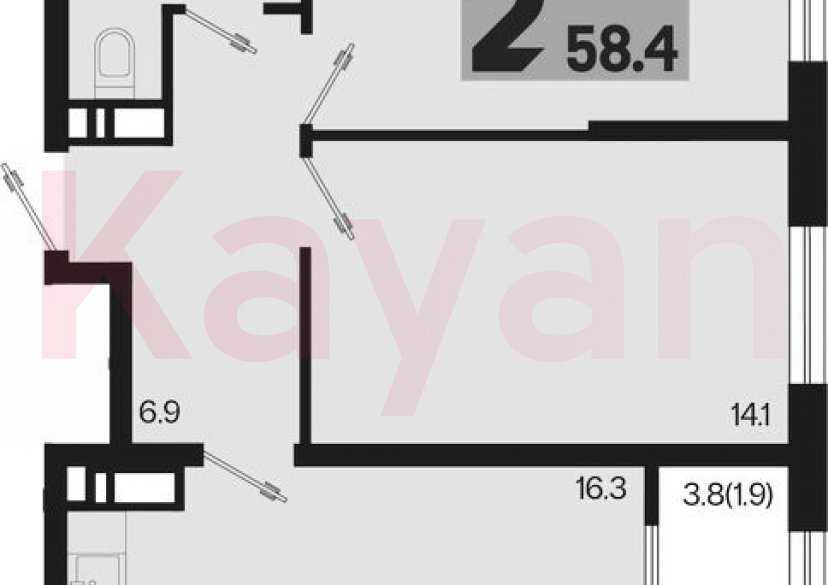 Продажа 3-комн. квартиры, 56.5 кв.м фото 0