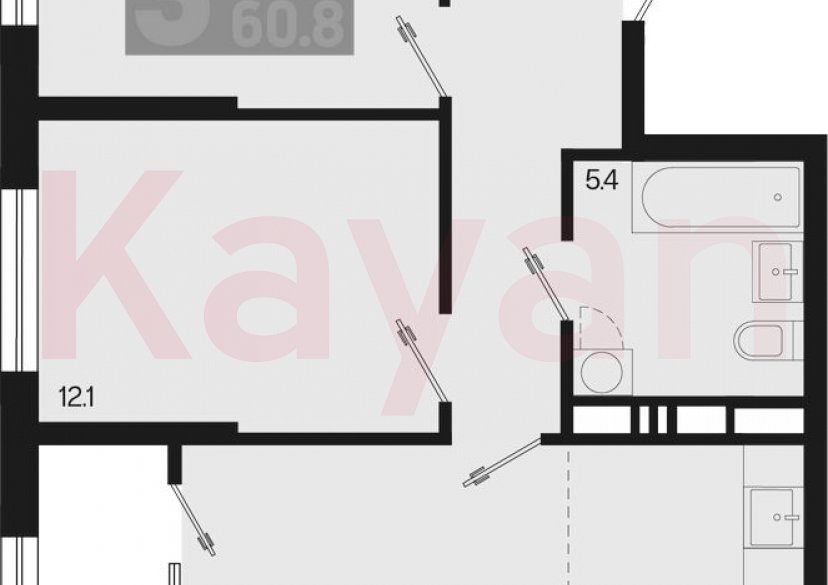 Продажа 3-комн. квартиры, 58.7 кв.м фото 0