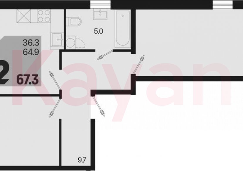 Продажа 2-комн. квартиры, 64.9 кв.м фото 0