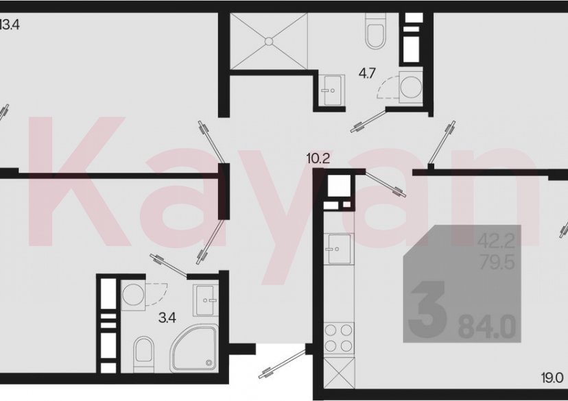 Продажа 4-комн. квартиры, 79.5 кв.м фото 0