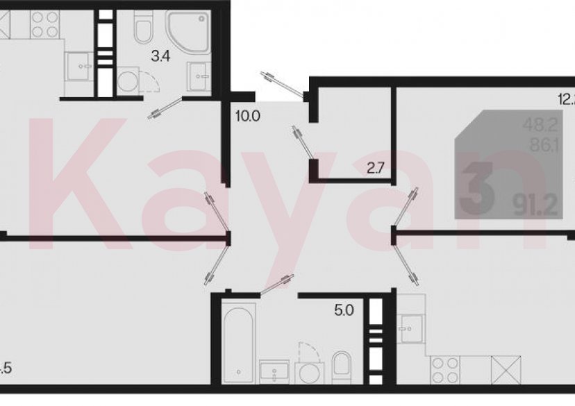 Продажа 4-комн. квартиры, 86.1 кв.м фото 0