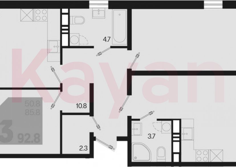 Продажа 3-комн. квартиры, 85.8 кв.м фото 0