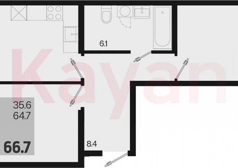 Продажа 2-комн. квартиры, 64.7 кв.м фото 0