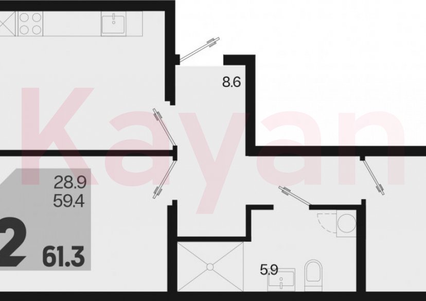 Продажа 3-комн. квартиры, 59.4 кв.м фото 0