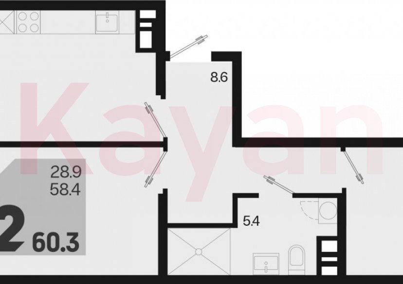 Продажа 3-комн. квартиры, 58.4 кв.м фото 0