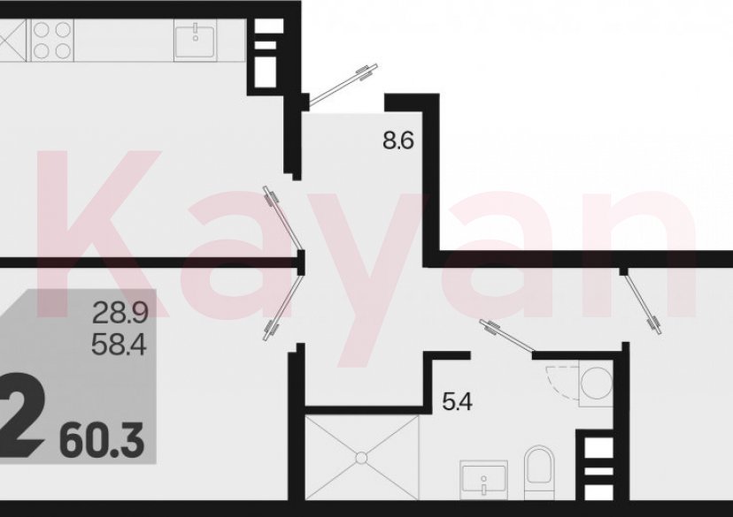 Продажа 3-комн. квартиры, 58.4 кв.м фото 0