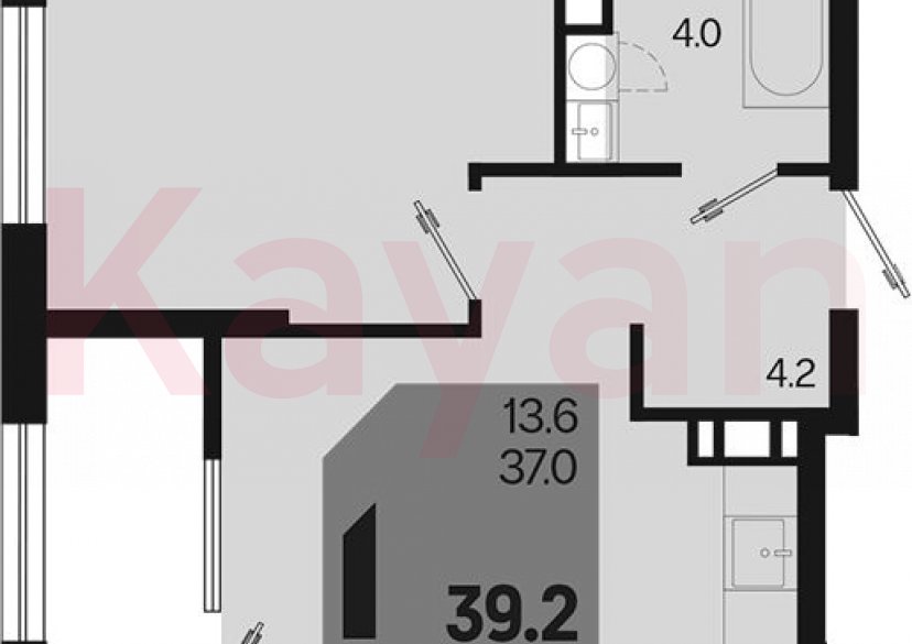 Продажа 2-комн. квартиры, 37 кв.м фото 0