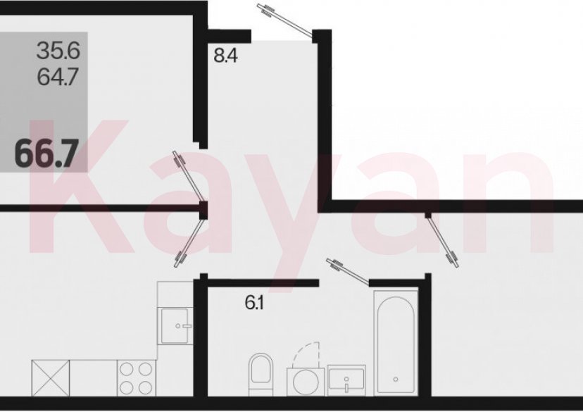 Продажа 2-комн. квартиры, 64.7 кв.м фото 0