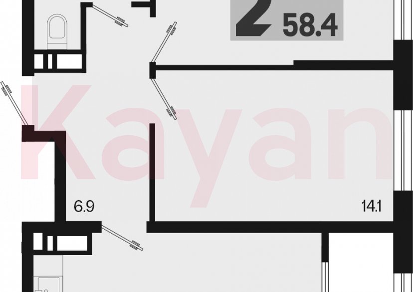 Продажа 3-комн. квартиры, 56.5 кв.м фото 0