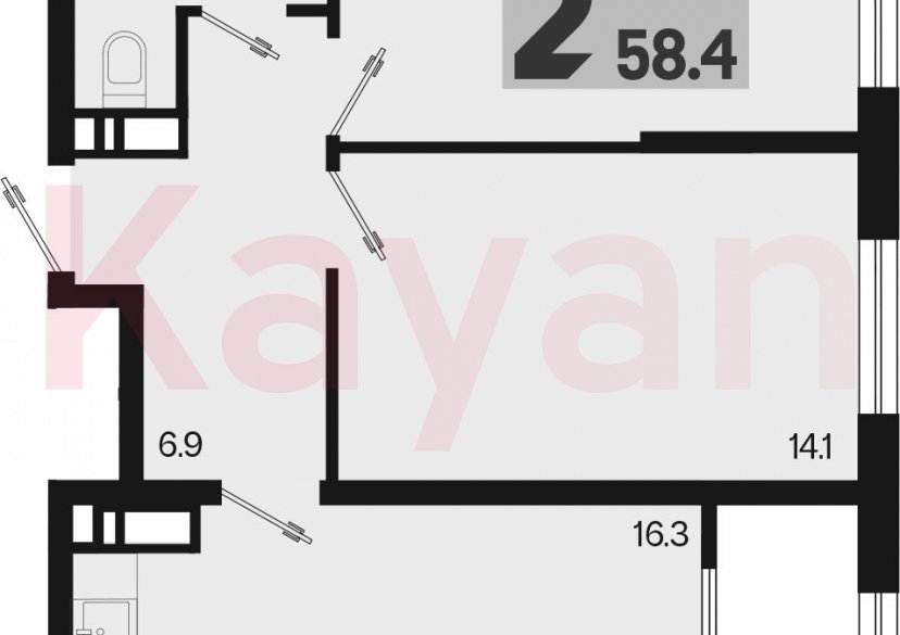 Продажа 3-комн. квартиры, 56.5 кв.м фото 0