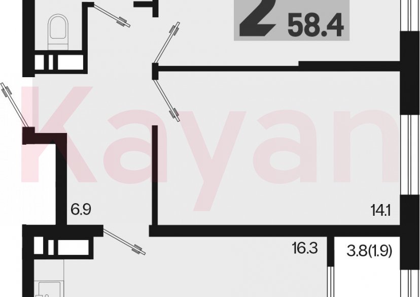 Продажа 3-комн. квартиры, 56.5 кв.м фото 0