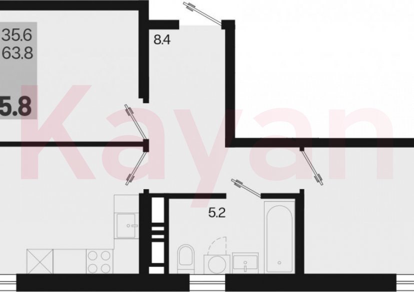 Продажа 2-комн. квартиры, 63.8 кв.м фото 0