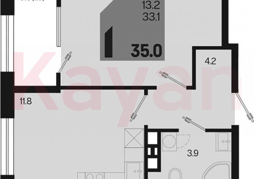 Продажа 1-комн. квартиры, 33.1 кв.м фото 0