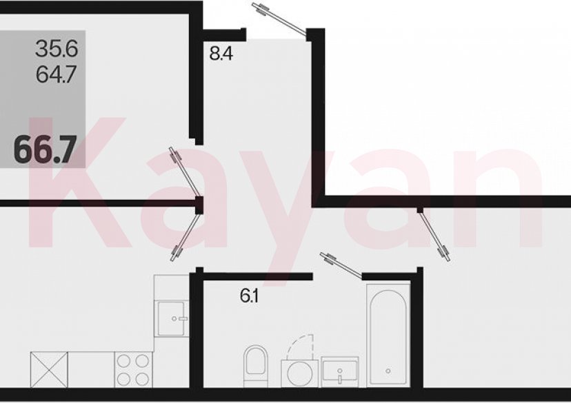 Продажа 2-комн. квартиры, 64.7 кв.м фото 0