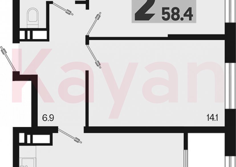 Продажа 3-комн. квартиры, 56.5 кв.м фото 0