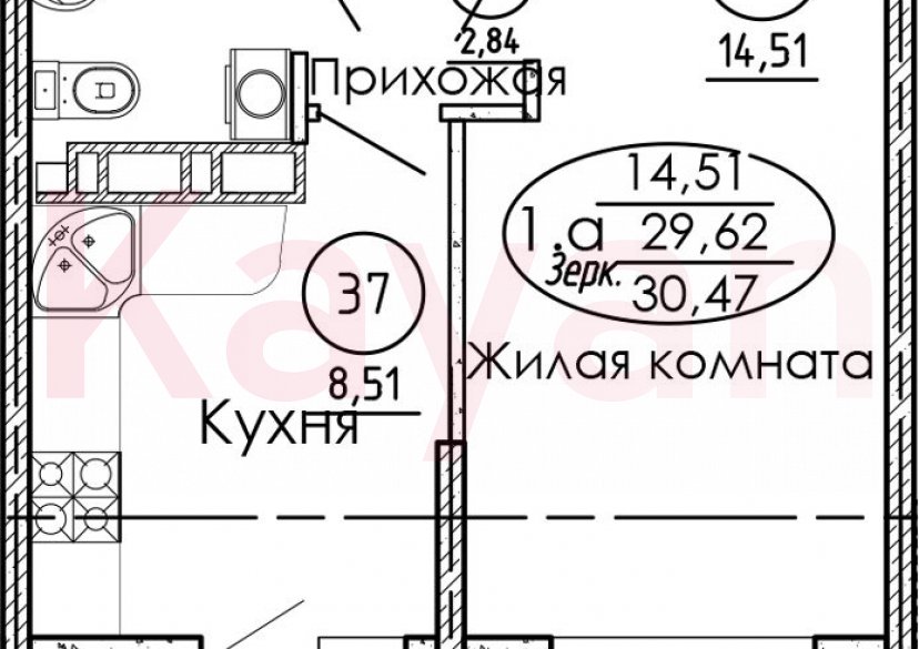 Продажа 1-комн. квартиры, 29.62 кв.м фото 0