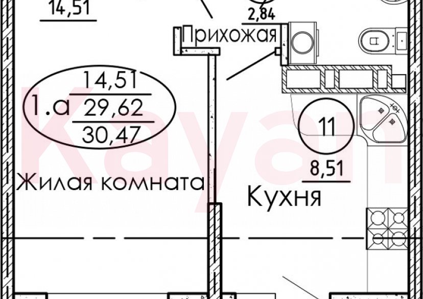 Продажа 1-комн. квартиры, 29.62 кв.м фото 0