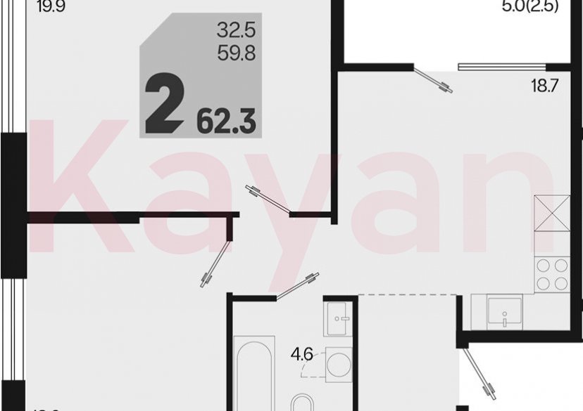 Продажа 3-комн. квартиры, 59.8 кв.м фото 0