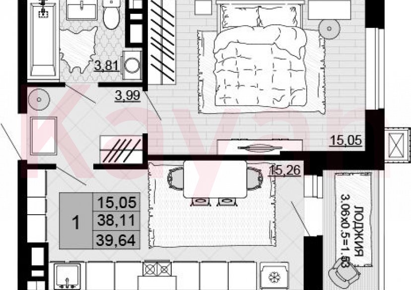 Продажа 1-комн. квартиры, 38.11 кв.м фото 0