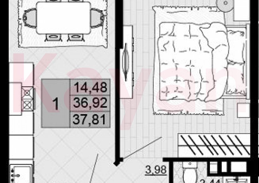 Продажа 1-комн. квартиры, 36.92 кв.м фото 0