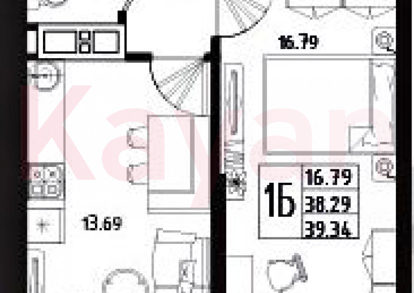 Продажа 1-комн. квартиры, 38.29 кв.м фото 0