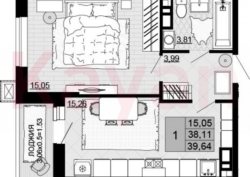 Продажа 1-комн. квартиры, 38.11 кв.м фото 0