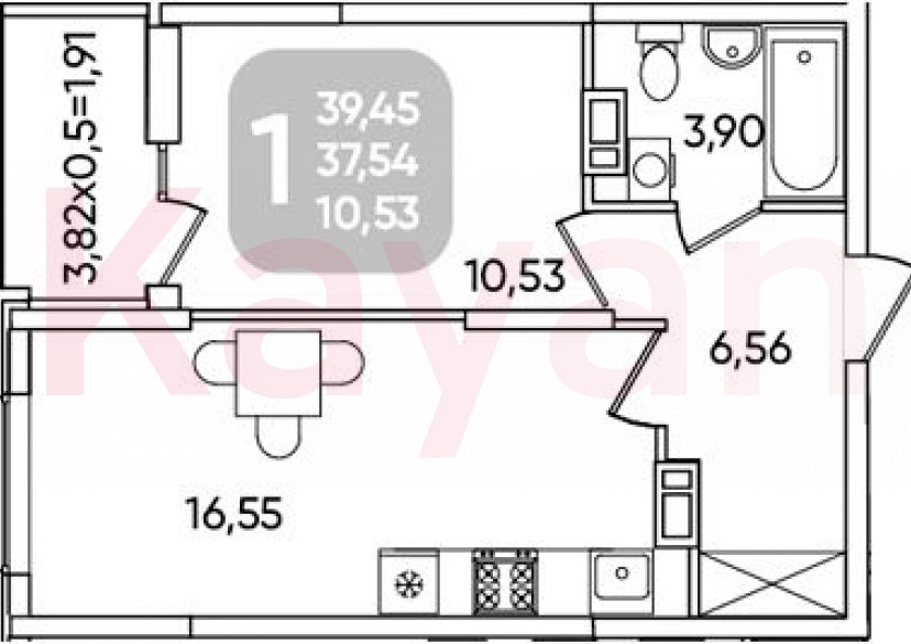 Продажа 1-комн. квартиры, 37.54 кв.м фото 0