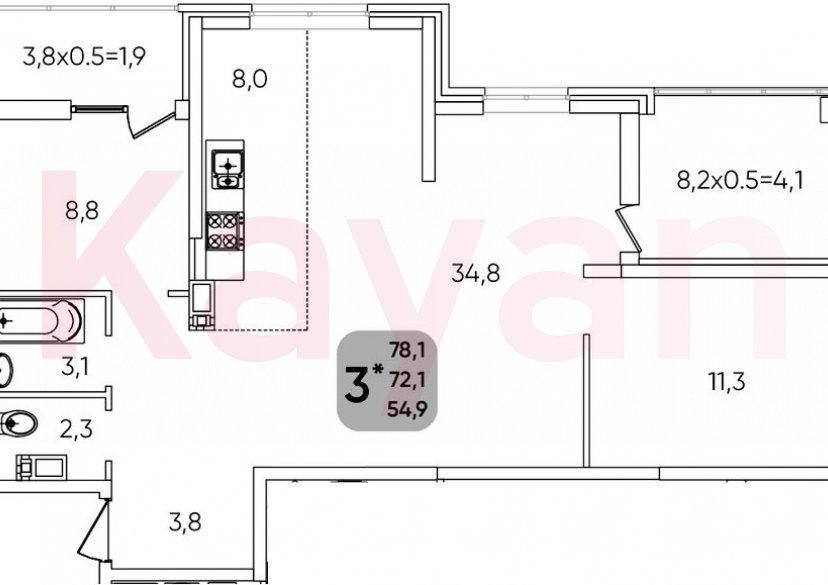 Продажа 3-комн. квартиры, 71.5 кв.м фото 0