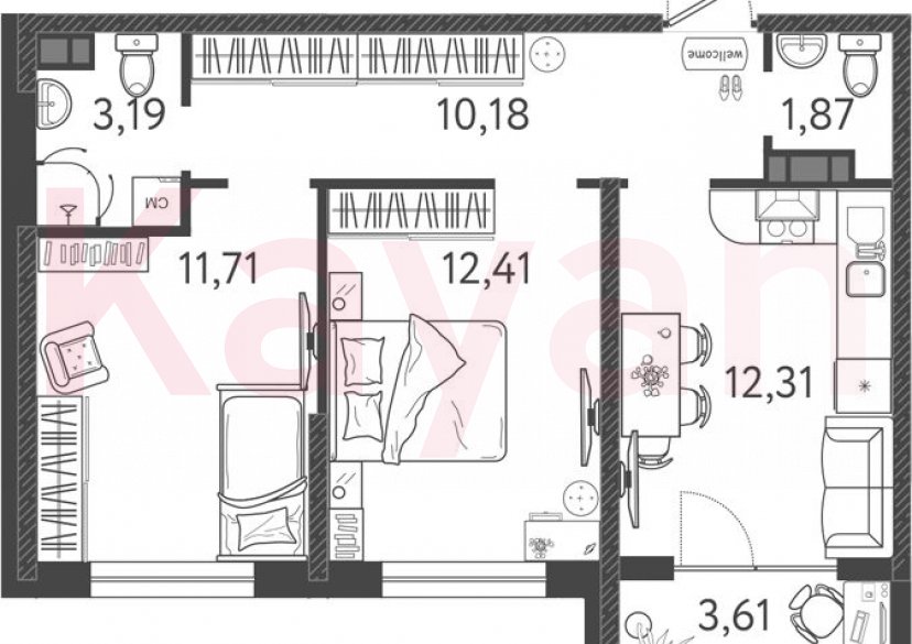 Продажа 3-комн. квартиры, 51.67 кв.м фото 0