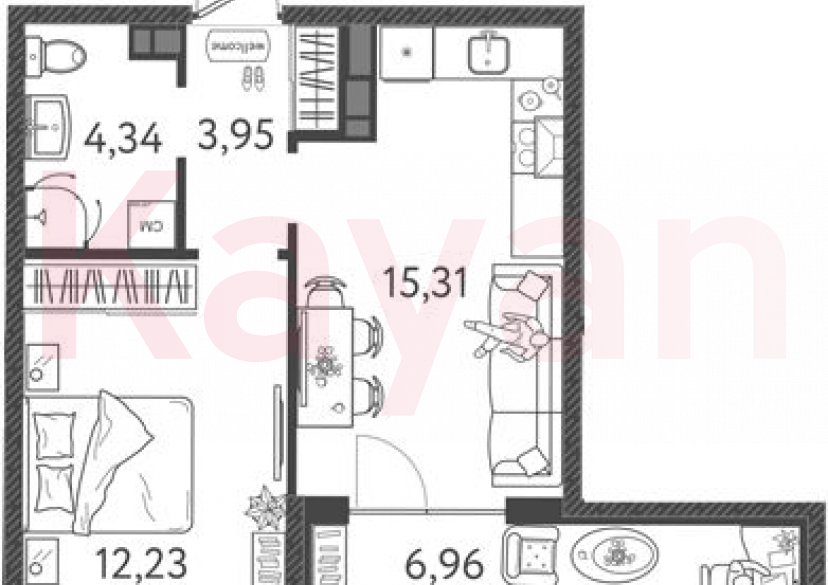 Продажа 2-комн. квартиры, 35.83 кв.м фото 0