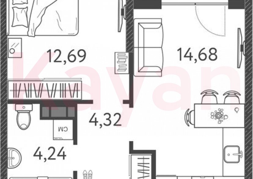 Продажа 2-комн. квартиры, 35.93 кв.м фото 0