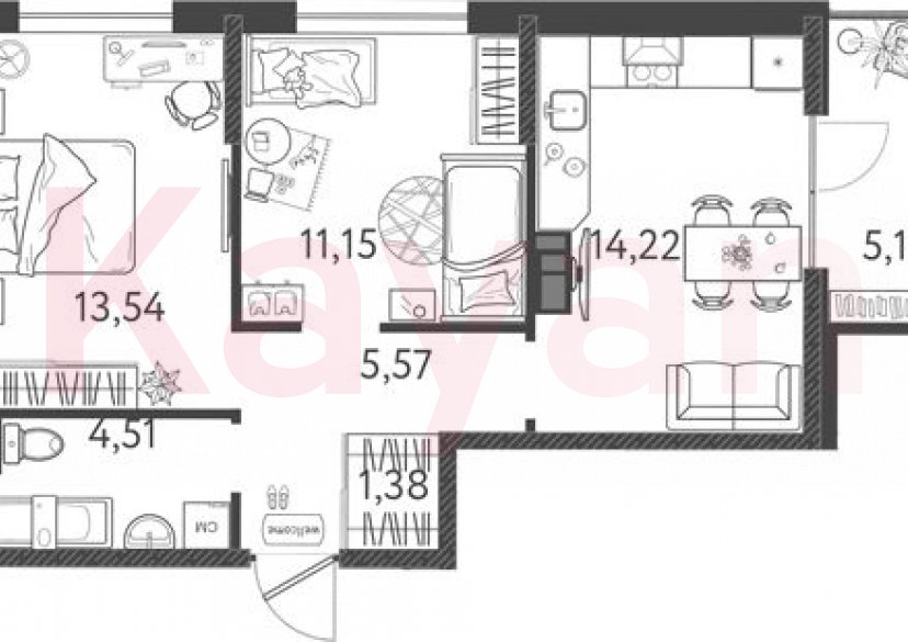 Продажа 2-комн. квартиры, 50.37 кв.м фото 0