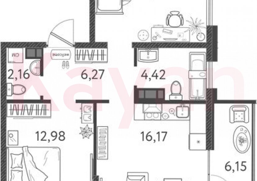 Продажа 3-комн. квартиры, 54.28 кв.м фото 0