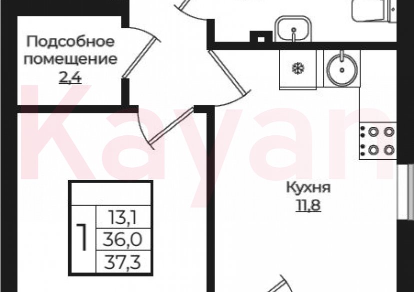 Продажа 1-комн. квартиры, 36 кв.м фото 0