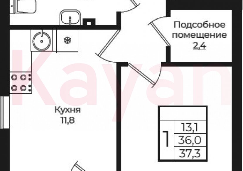 Продажа 1-комн. квартиры, 36 кв.м фото 0