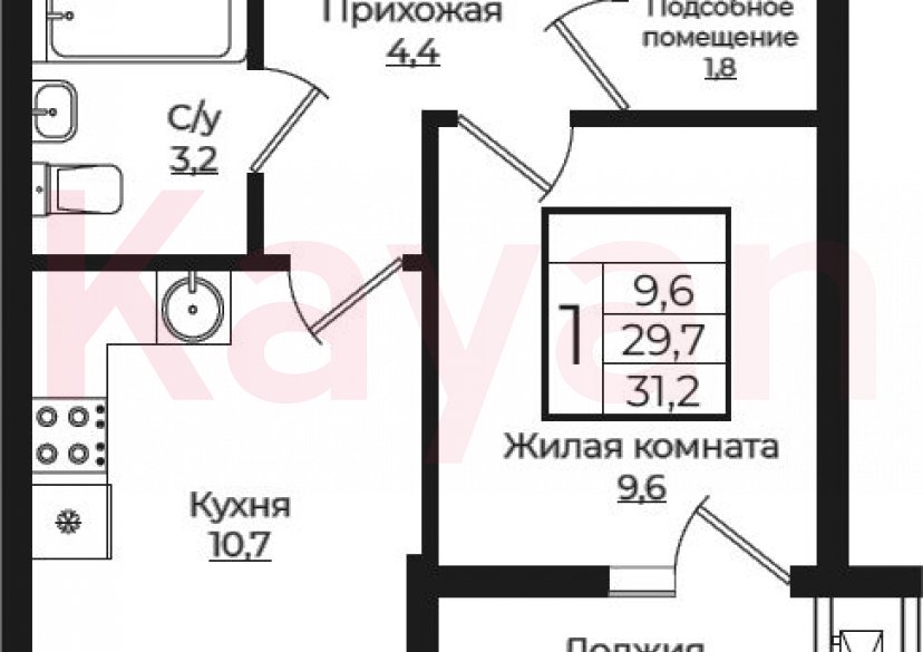 Продажа 1-комн. квартиры, 29.7 кв.м фото 0