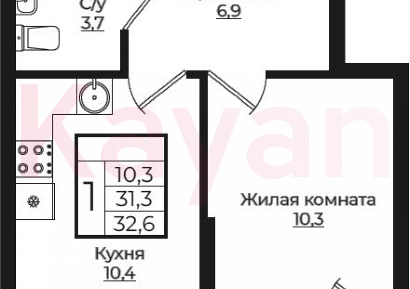 Продажа 1-комн. квартиры, 31.3 кв.м фото 0