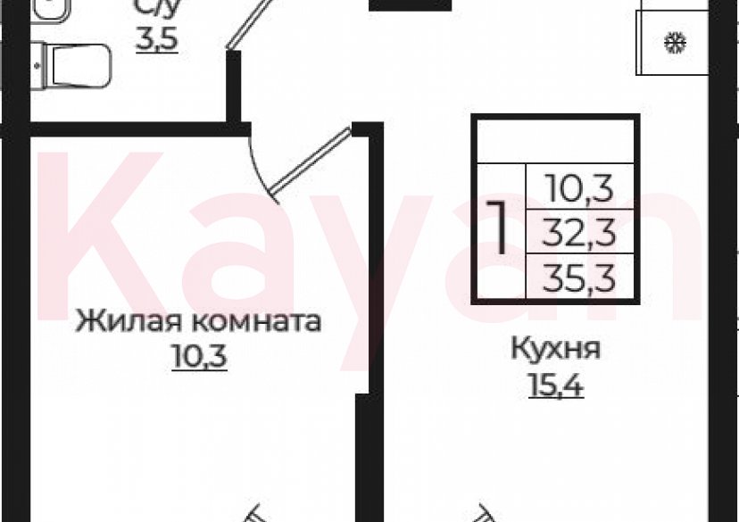 Продажа 2-комн. квартиры, 32.3 кв.м фото 0